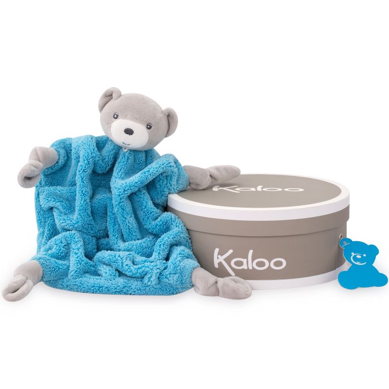 Coffret doudou plat Néon ours bleu (20 cm) Kaloo