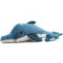 Grande peluche Tofou le dauphin maman et bébé bleu (50 cm) - Les Déglingos