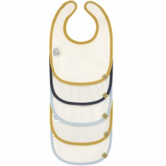 Lot 5 bavoirs en éponge coton bio baleine Little Water