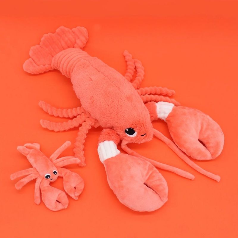 Peluche Homard maman et bébé Les Ptipotos Corail (48 cm) Les Déglingos Ambiance 5