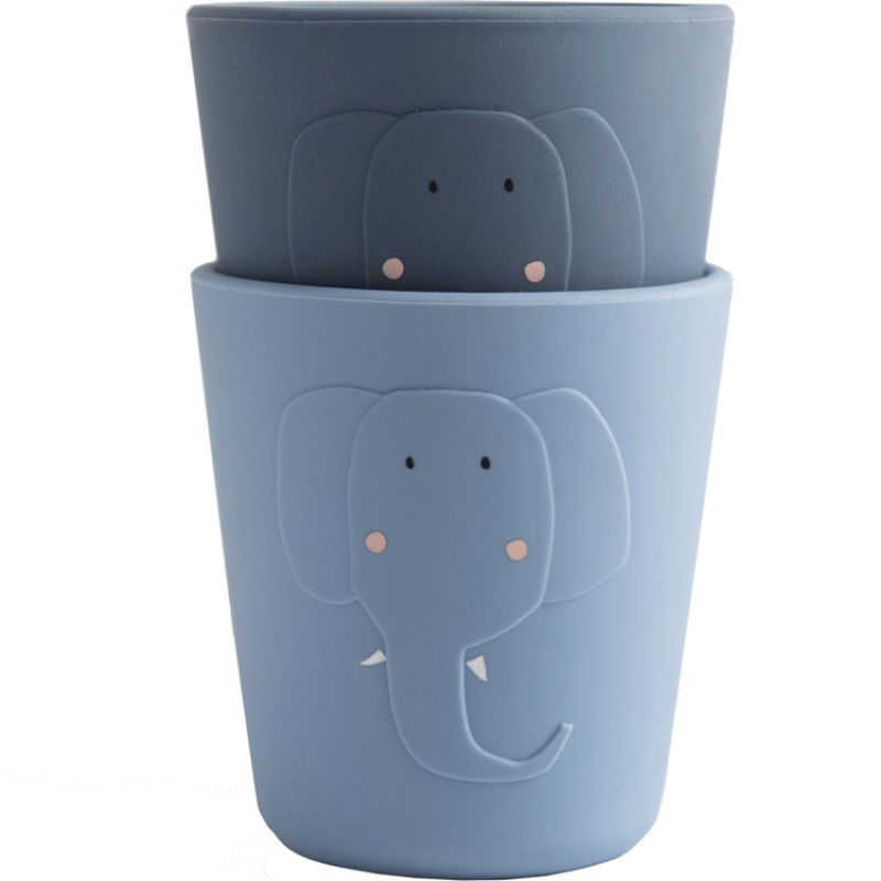 Lot de 2 gobelets en silicone Mrs. Elephant Trixie