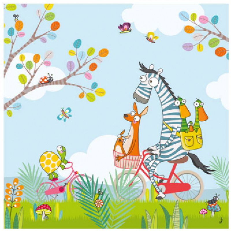 Tableau balade à vélo (59 x 59 cm) Série-Golo
