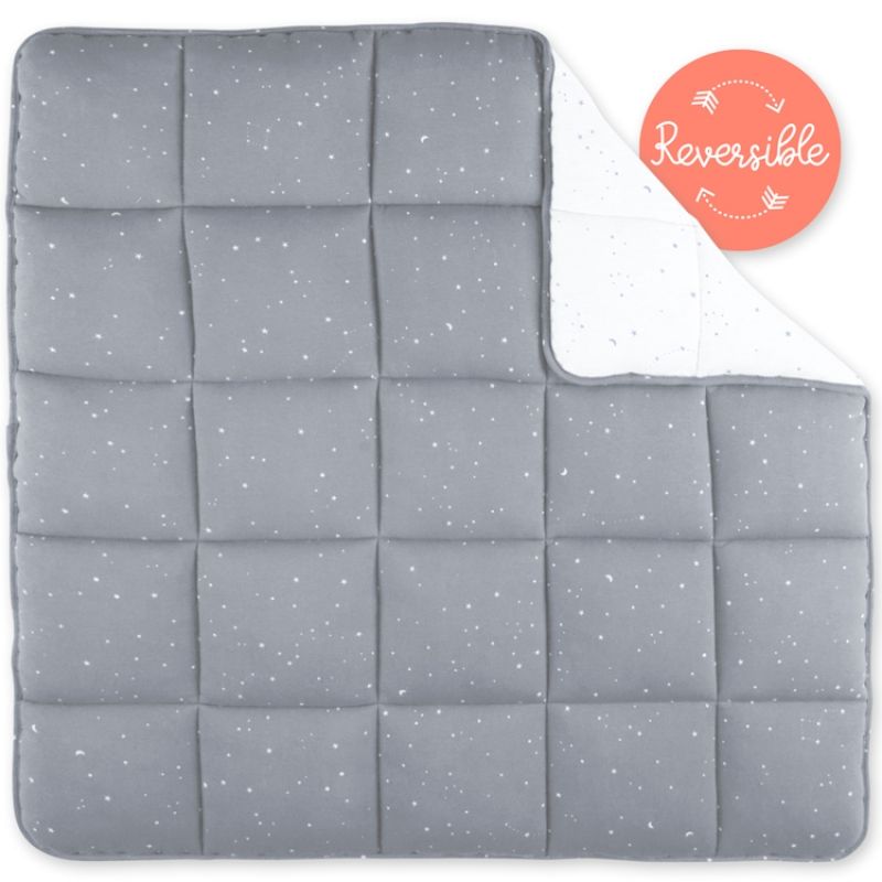 Tapis de parc réversible étoiles Stary frost gris (100 x 100 cm) Bemini