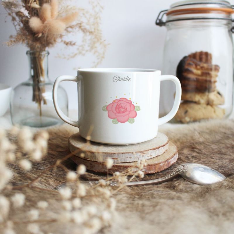 Tasse en porcelaine Rose (personnalisable) Gaëlle Duval