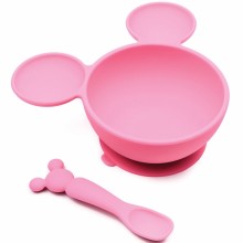 Coffret repas en silicone Minnie rose (2 pièces)  par Bumkins