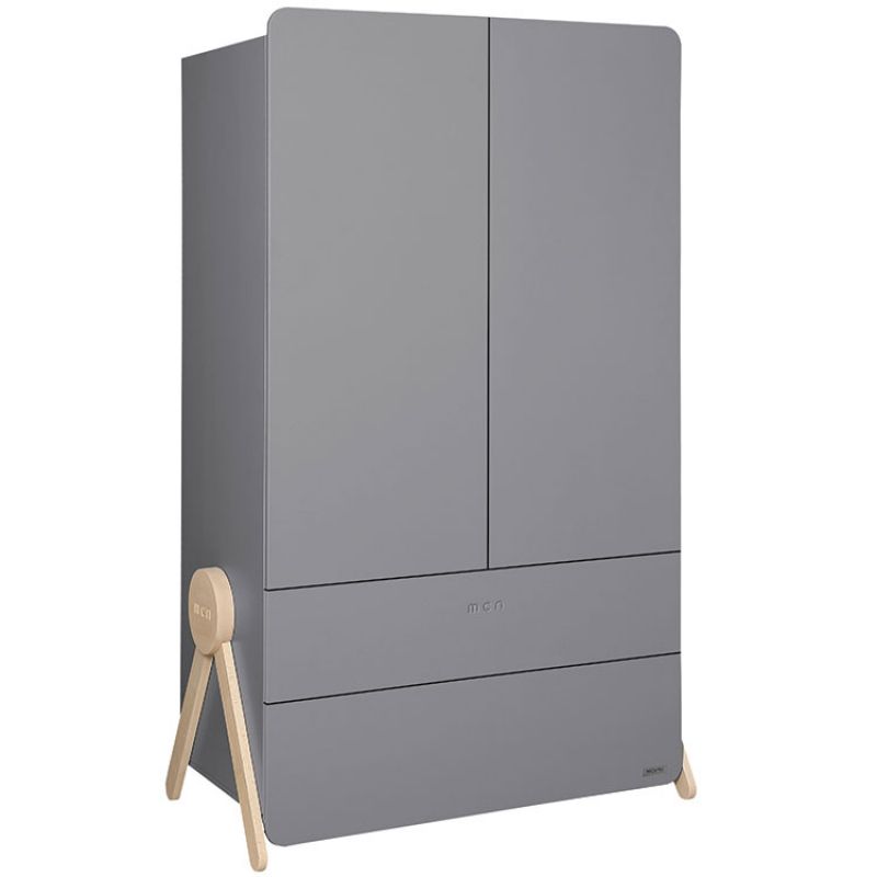 Armoire 2 portes et 2 tiroirs Swing gris Micuna