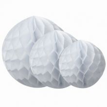 Boules en papier alvéolé blanches (3 pièces)  par Arty Fêtes Factory