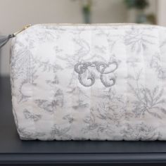 Trousse de toilette Toile de Jouy gris