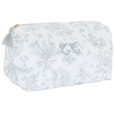 Trousse de toilette Toile de Jouy gris Tartine et Chocolat