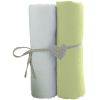 Lot de 2 draps housses blanc et vert (70 x 140 cm) - Babycalin