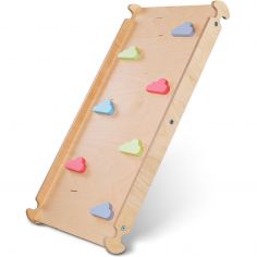Toboggan et mur d'escalade 2 en 1 Pickler multicolore pastel - Tissi