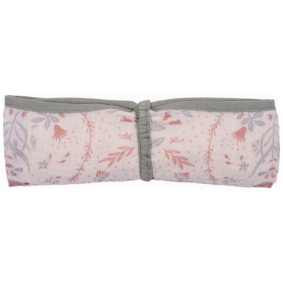 Lange en double gaze de coton gaufré jardin enchanté et vert de gris BB & Co