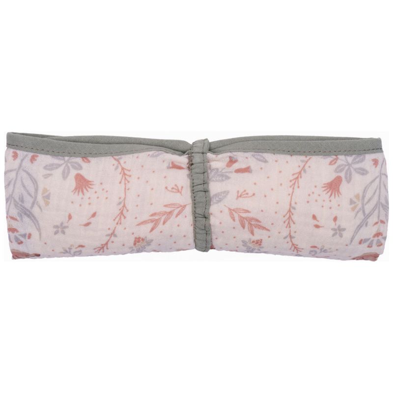 Lange en double gaze de coton gaufré jardin enchanté et vert de gris BB & Co Produit 1