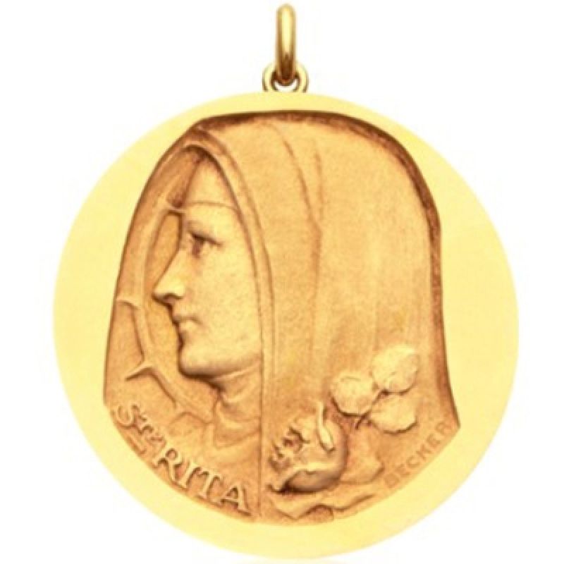 Médaille Sainte Rita (or jaune 750°) Becker