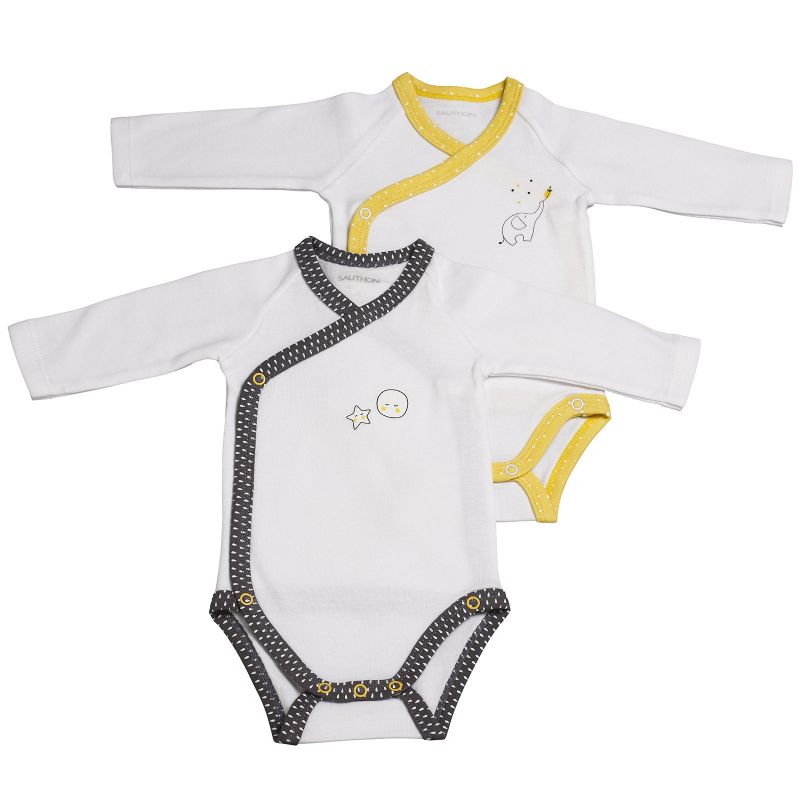 Lot de 2 bodies croisés manches longues Babyfan (1 mois : 54 cm) Sauthon