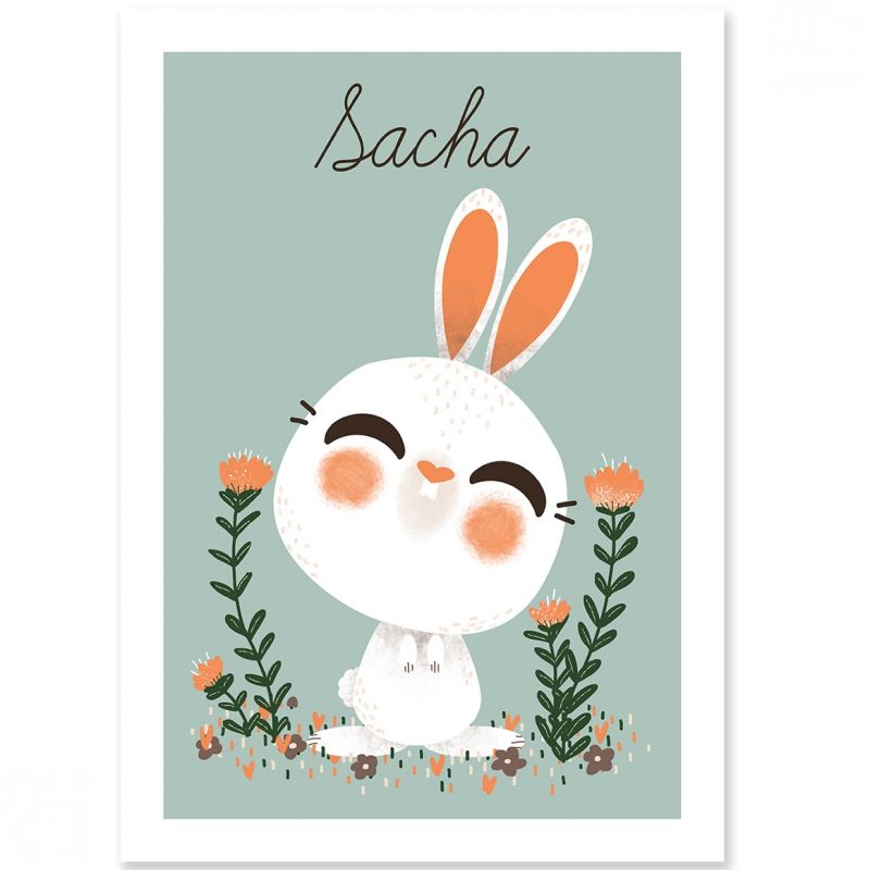 Affiche A3 les Animignons le lapin (personnalisable) Kanzilue