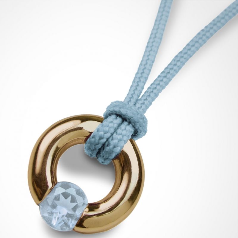 Collier cordon Newborn Pierre précieuse ou fine (or jaune 750°) Mikado