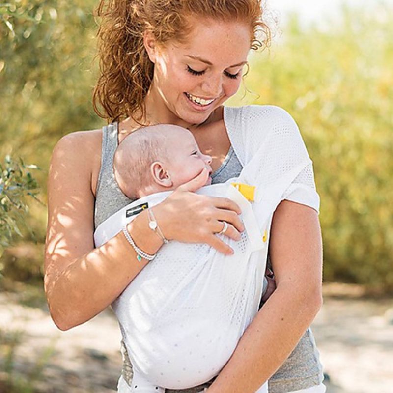 Porte bébé en polyester recyclé Mini Sling blanc Minimonkey