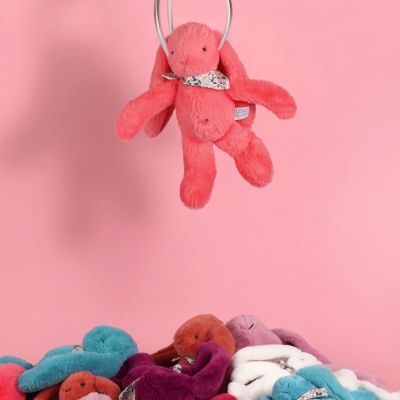 Peluche Lapin Fleurette Corail (35 cm)