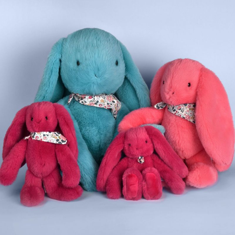 Peluche Lapin Fleurette Corail (35 cm) Doudou et Compagnie Ambiance 5