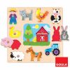 Puzzle Animaux, fermier et tracteur de la ferme (12 pièces)  par Goula