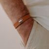Bracelet en cuir Mon Petit Poids Camel (argent rhodié) - Mon Petit Poids
