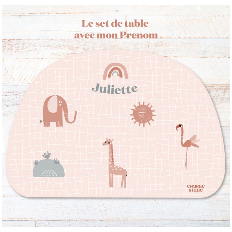 Set de table Sofia Animaux personnalisable Charlie et Suzie Ambiance 1