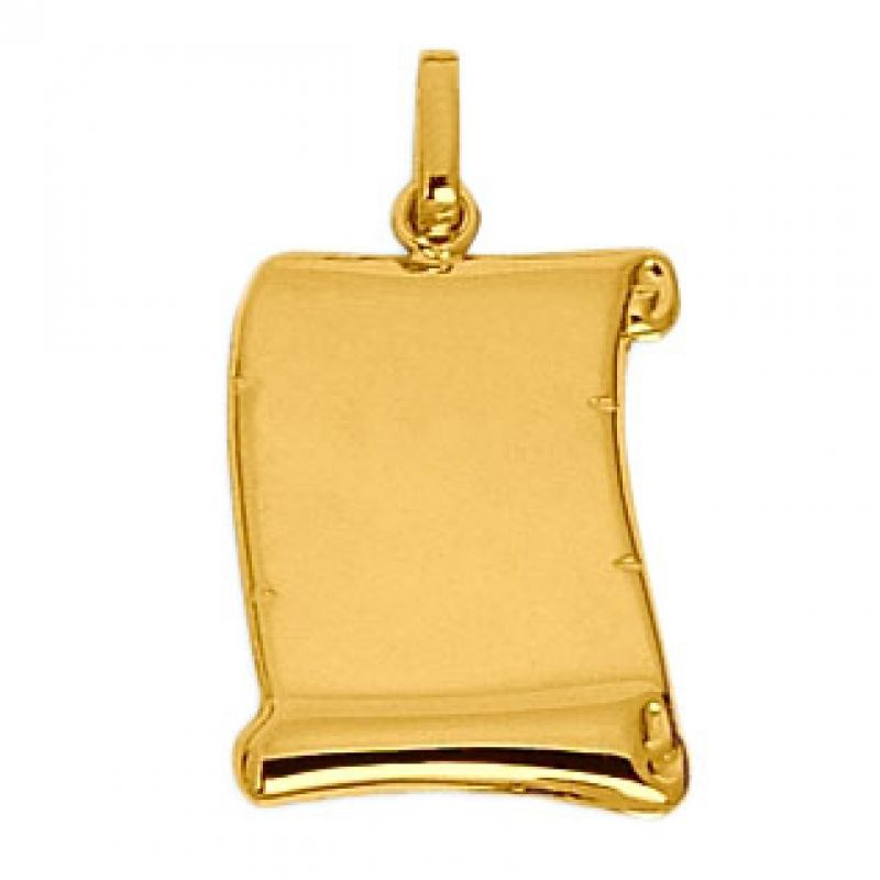 Pendentif Parchemin (or jaune 750°) Berceau magique bijoux