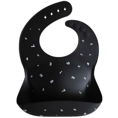 Bavoir à poche en silicone Black numbers  par Mushie