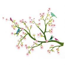 Stickers volume 3D 'Cerisier en fleurs'  par Djeco