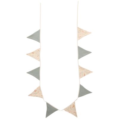 Guirlande fanions coton jardin enchanté et vert de gris (250 cm) BB & Co