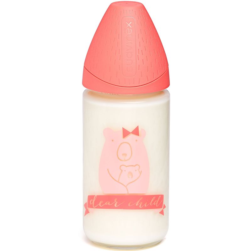 Biberon en verre Dear Child ours corail (240 ml) Suavinex