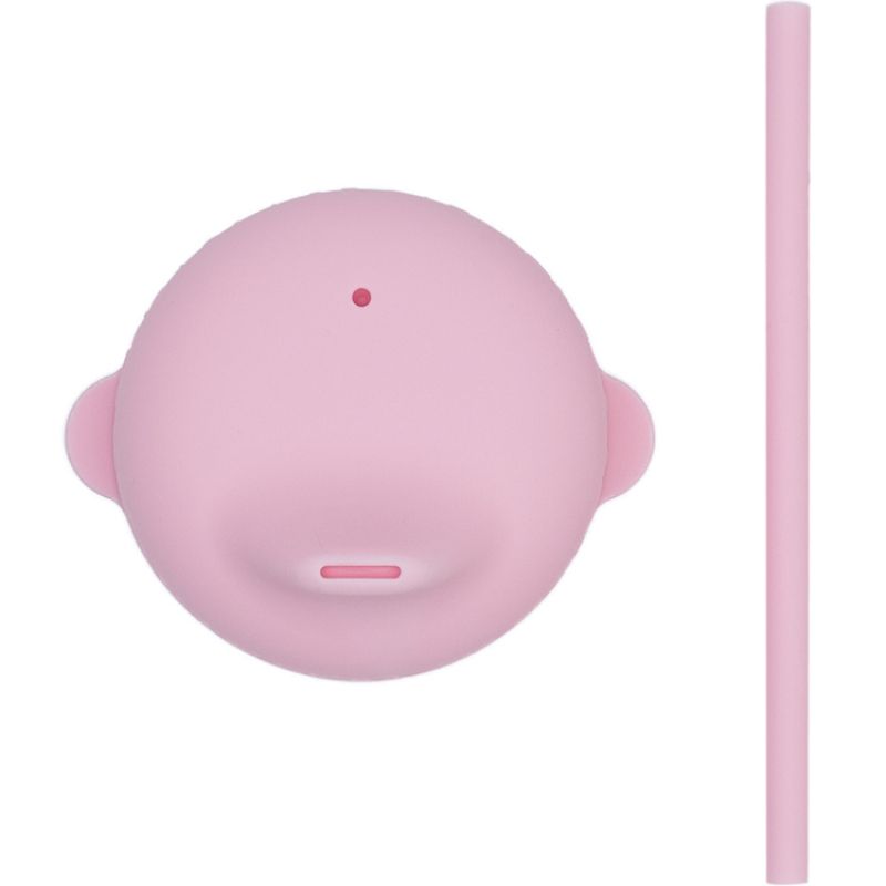 Bec anti-fuite + mini paille pour gobelet en silicone rose poudrée We Might Be Tiny