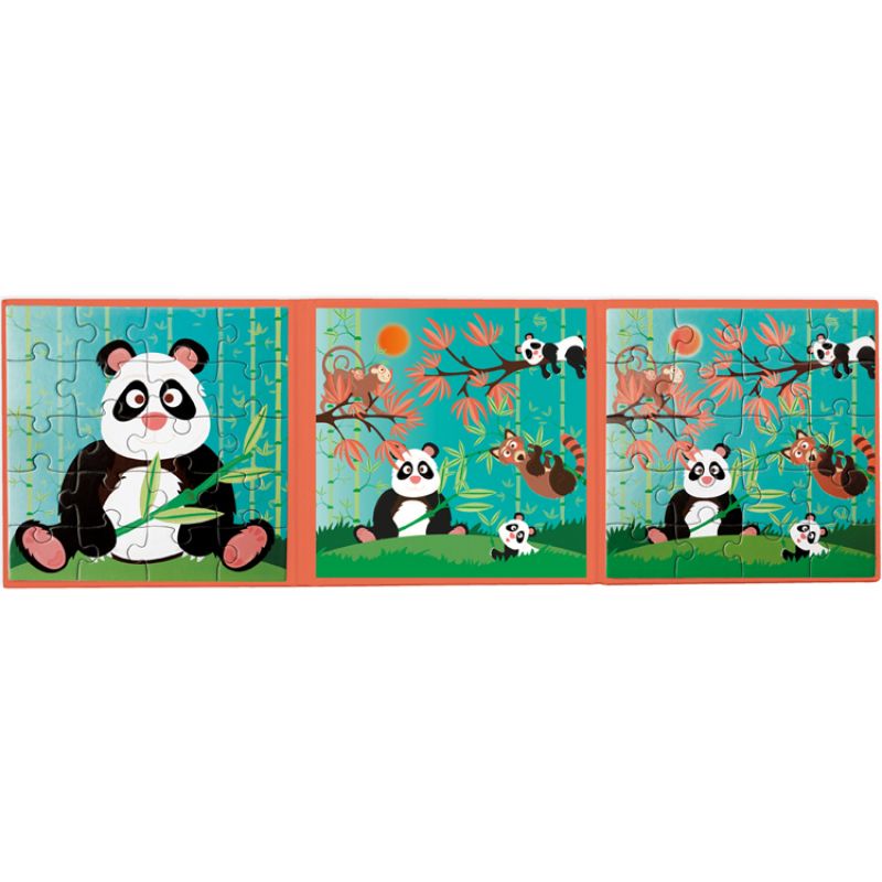 Livre 2 puzzles magnétiques To go Panda (20 pièces) Scratch