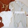 Kit de naissance Gris chiné 3 pièces (1 mois) Trois Kilos Sept Ambiance 5