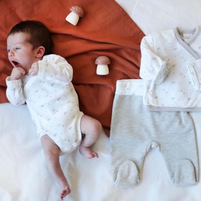 Kit de naissance Gris chiné 3 pièces (1 mois)