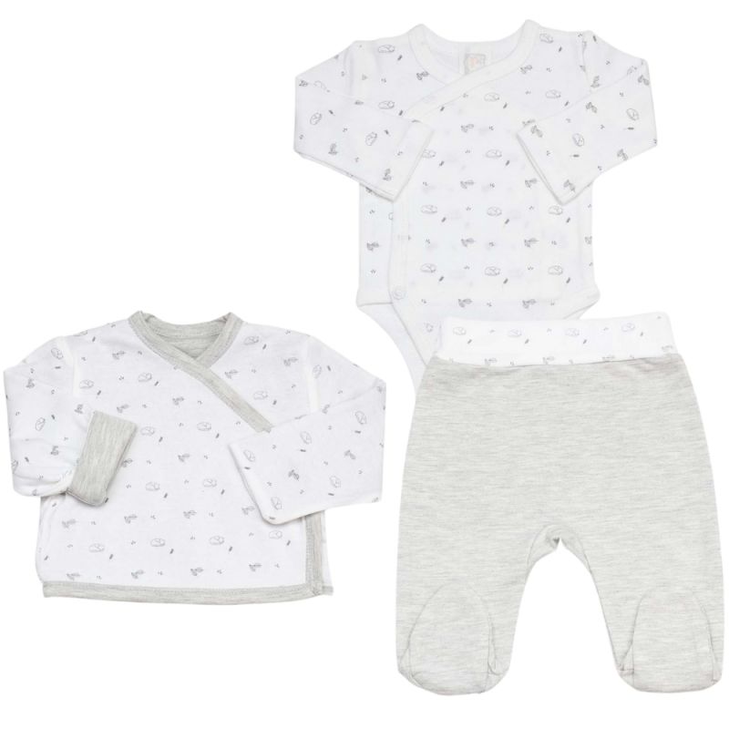 Kit de naissance Gris chiné 3 pièces (1 mois) Trois Kilos Sept Produit 1