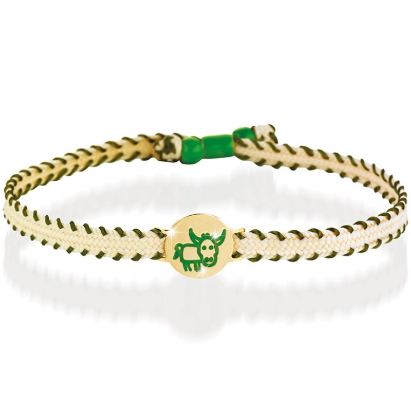Bracelet cordon Primegioie Zodiaque Taureau (or jaune 375°) leBebé