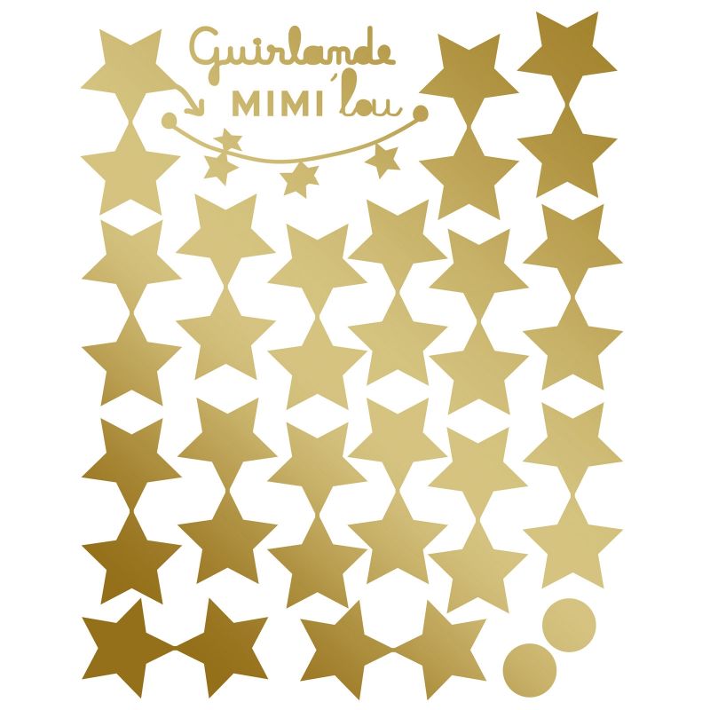 Sticker guirlande étoiles dorées brillantes Mimi'lou