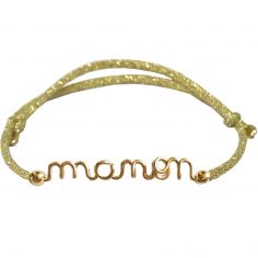 Bracelet cordon paillette Prénom goldfilled jaune (personnalisable) - Padam Padam
