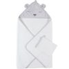 Cape de bain + gant gris Babou & Kendi (75 x 75 cm)  par Noukie's