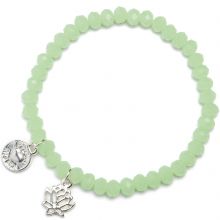 Bracelet charm perles vert mint lotus  par Proud MaMa