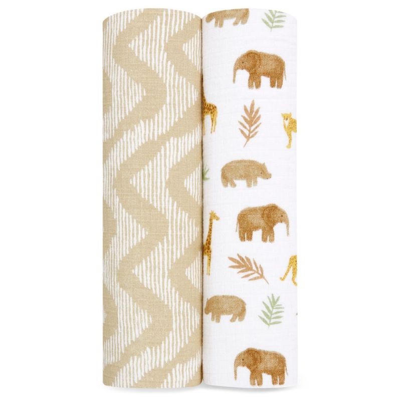 Lot de 2 langes en coton essentials tanzania (112 x 112 cm) aden + anais
