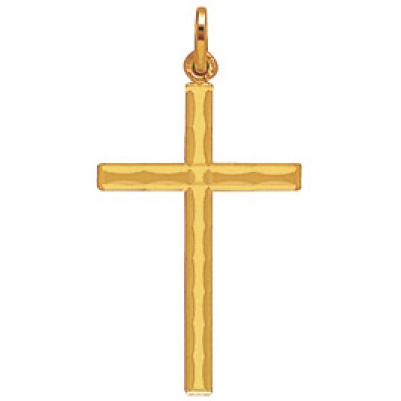 Croix 24 x 15 mm facettée (or jaune 750°) Maison Augis