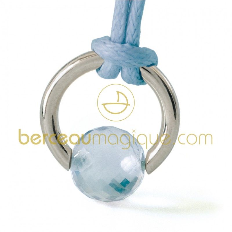 Pendentif Moana Topaze bleue (Or blanc) Mikado