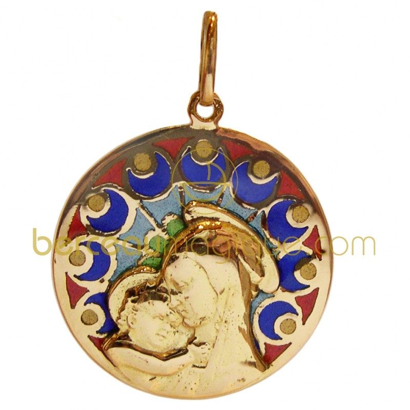 Médaille Vierge de Botticelli (or jaune émaillé) Monnaie de Paris