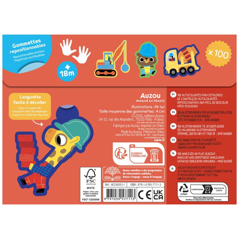 Ma pochette 100 gommettes Le chantier Auzou Editions Produit 5