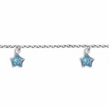 Bracelet enfant 2 étoiles bleues (argent 925°)  par Daniel Crégut