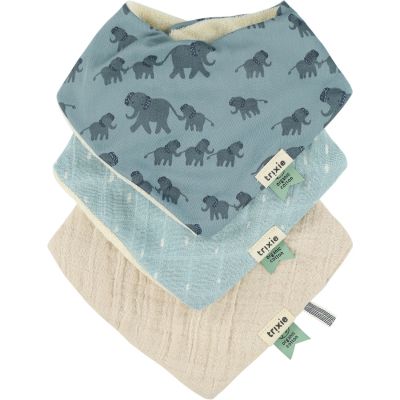 Lot de 3 bavoirs bandanas Enchanting Elephant  par Trixie