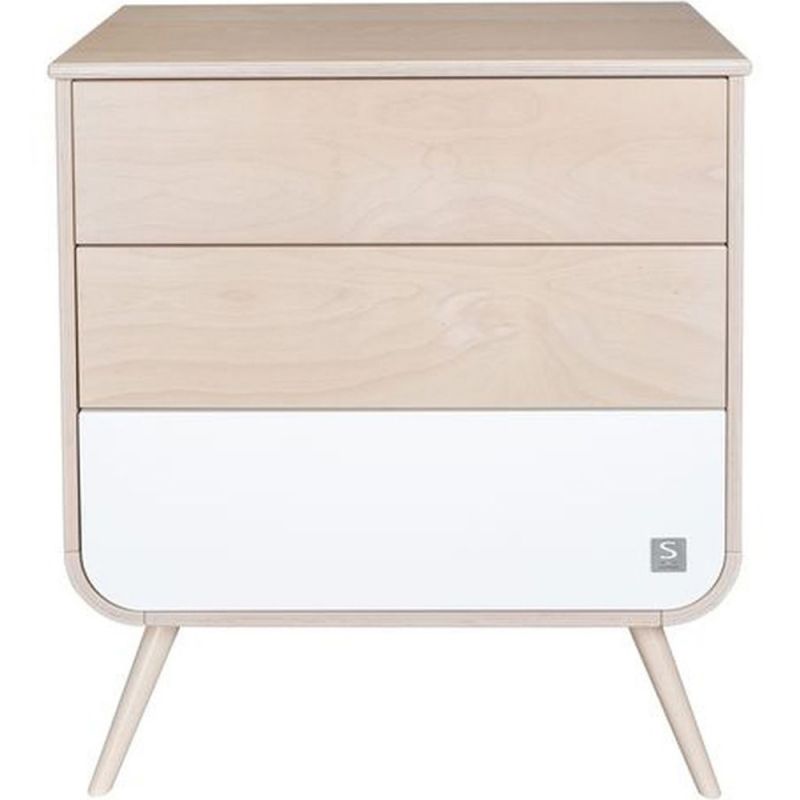 Commode 3 tiroirs Galopin bois-blanc pieds bois Sauthon Original